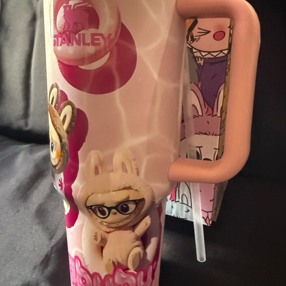 New Stanley 40oz Pink Monster Characters in Pool with Special Box and a Straw - Picture 5 of 8